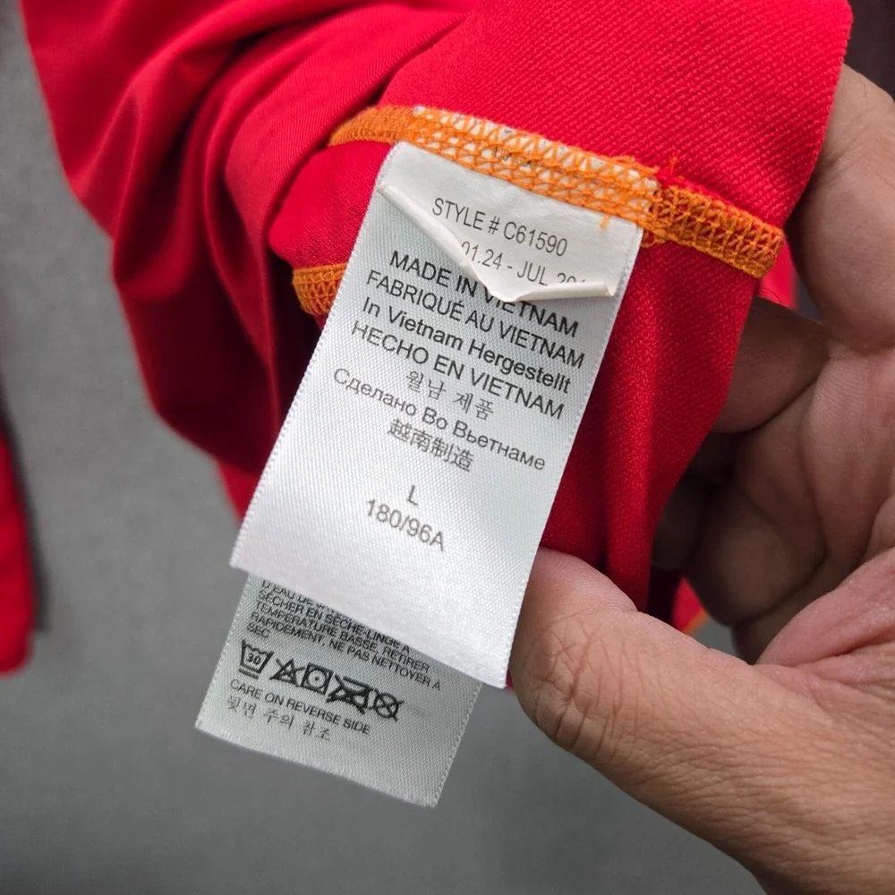 Marmot Men Sweatshirt Large Red 1/2 Zip Pockets Thumbholes Mock‎ Neck Pullover